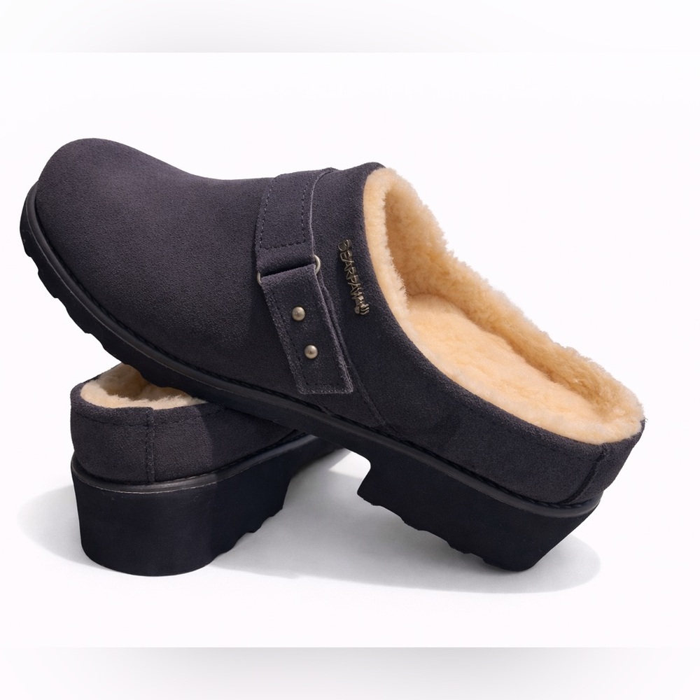 NWOT-Bearpaw Shearling Lined Platform Clog Slippers-Size 9